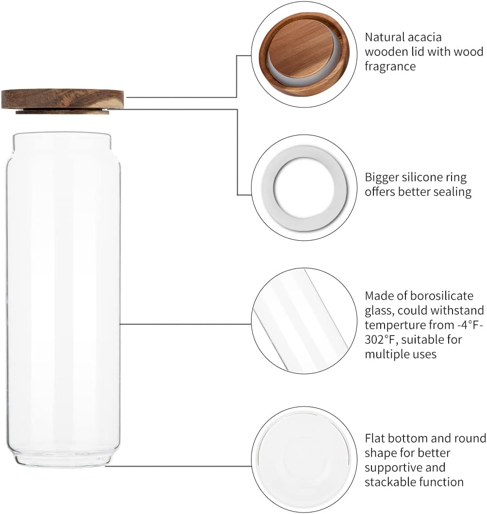 4 Pack 34 OZ Glass Jars with W - Food Storage Set Glass review and price