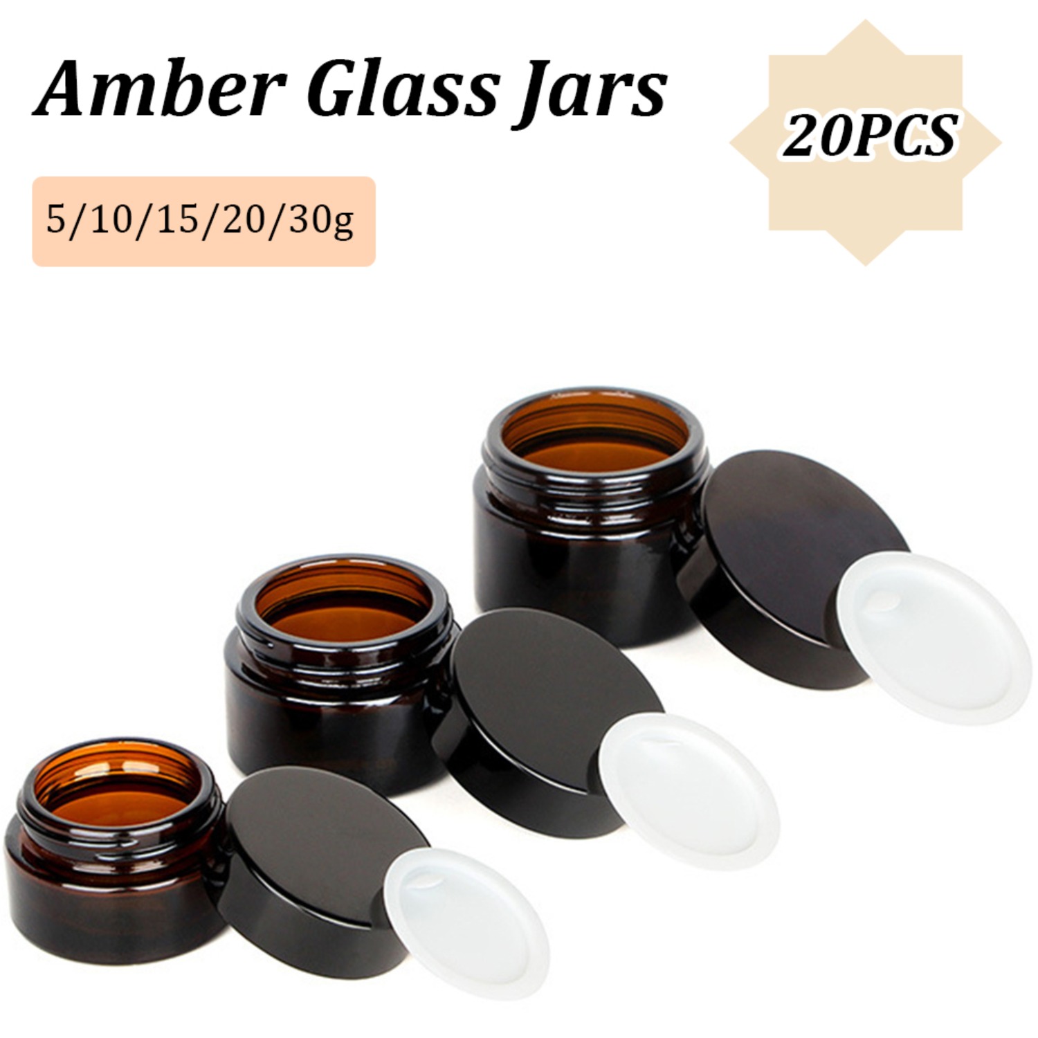 20PCS Small Amber Glass Jars w - Food Storage Set Glass review and price