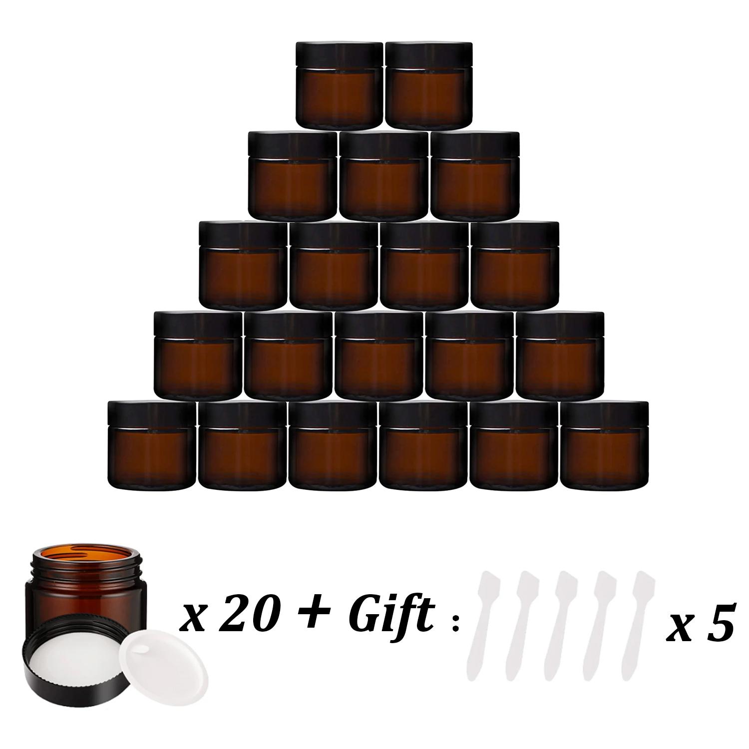20PCS Small Amber Glass Jars w - Food Storage Set Glass review and price