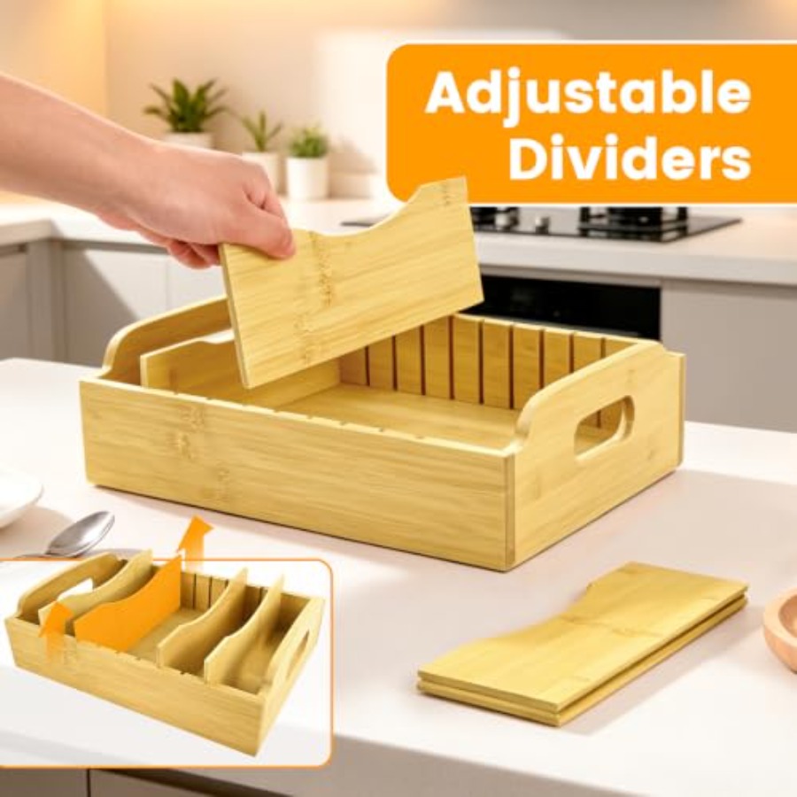 2 Pack Bamboo Lid Organizer, 1 - Food Storage Organizer review and price