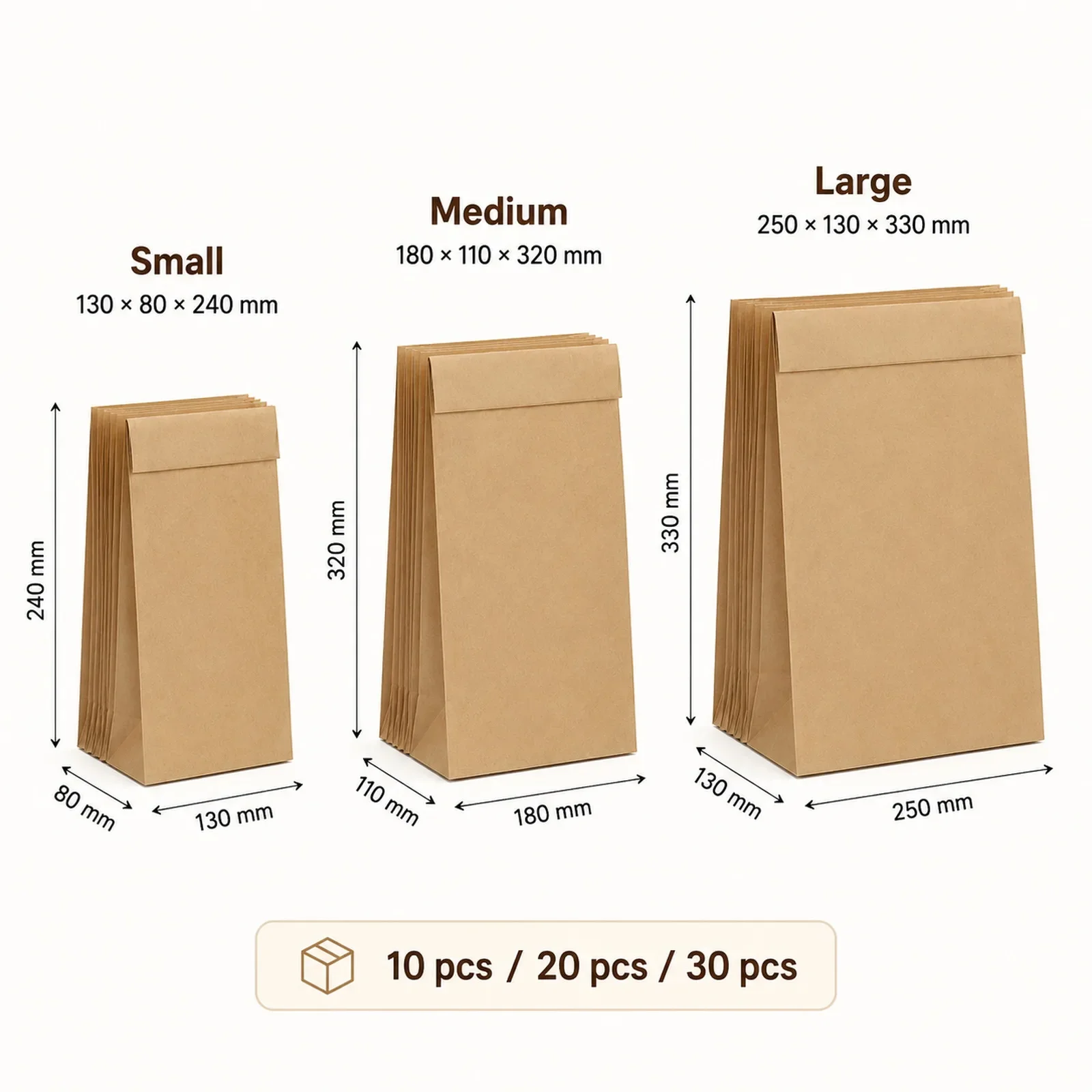 10-30Pcs Small Brown Kraft Pap - Food Storage Small review and price
