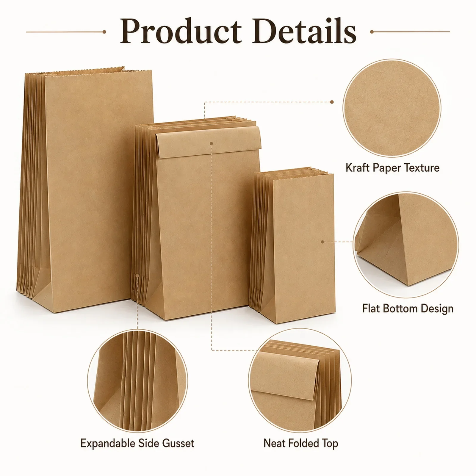 10-30Pcs Small Brown Kraft Pap - Food Storage Small review and price