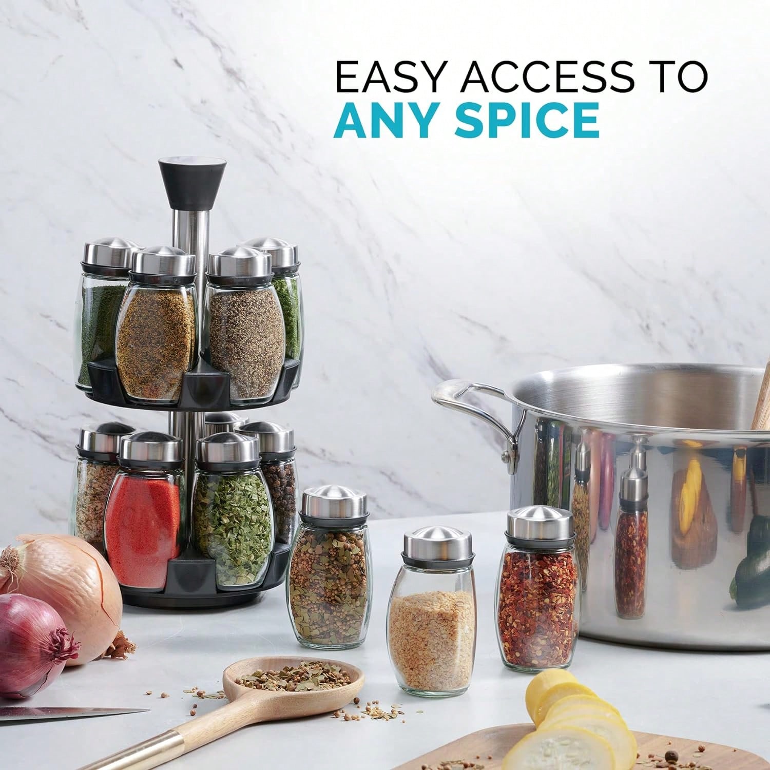 360° Rotating Spice Rack Tower - Food Storage In Cabinets review and price