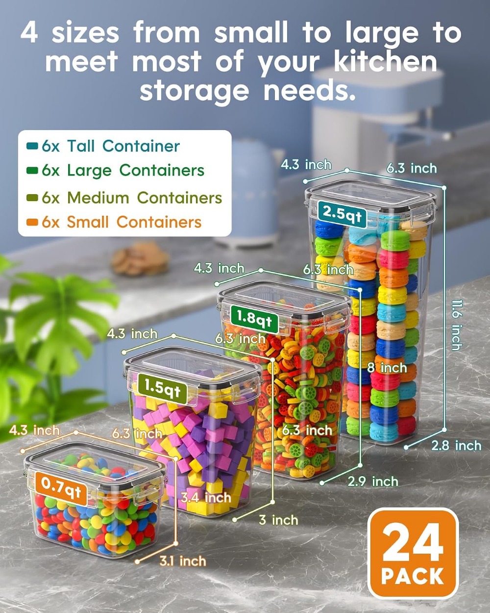 24 PCS Airtight Food Storage C - Food Storage Plastic review and price