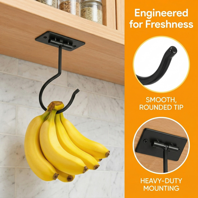 Black Metal Self-Adhesive Bana - Food Storage In Cabinets review and price